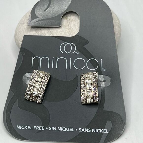 Minicci Silver Crystal Post Earrings $16ea / 3 for $25 - Picture 5 of 5